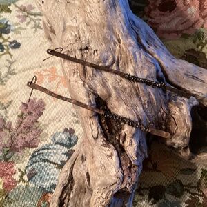 Hammered Oxidized & Wire Wrapped Copper Stick Earrings Pierced